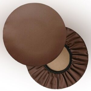 NWOT TFlower Bar Round Faux Leather Coffee Color Brown 13” Inch Slip Seat Cover
